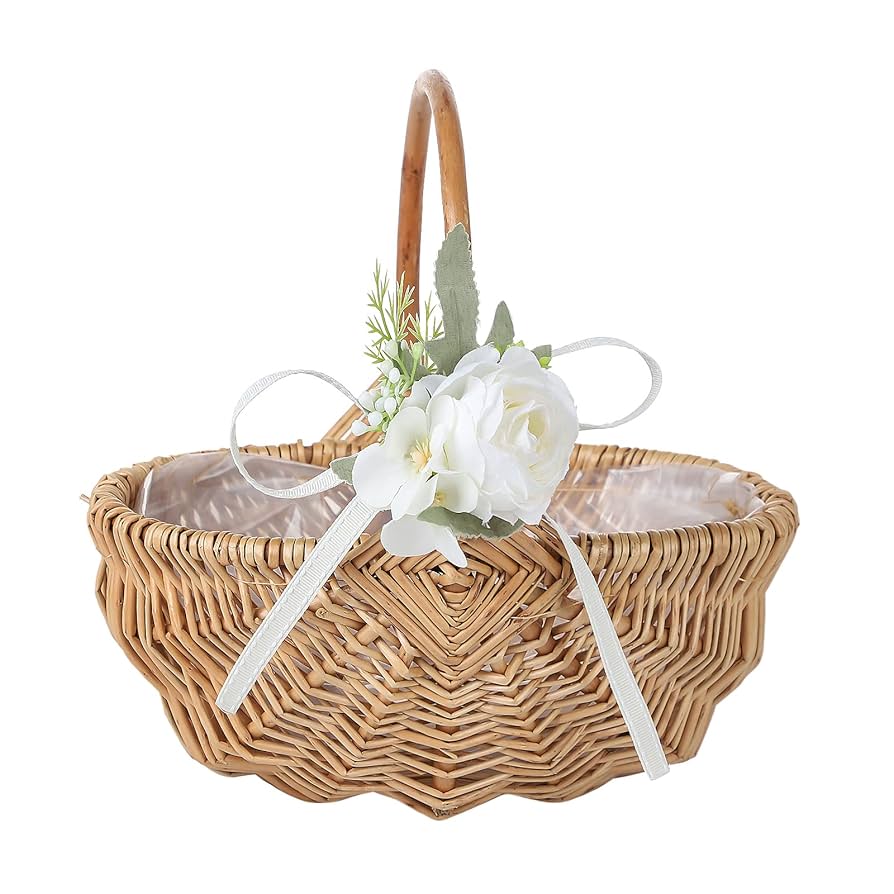 Amazon.com: RXMORI Willow Flower Girl Basket,Flowers Bouquet